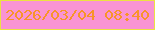 文字の大きさ：3、枠の色：ece241、背景の色：f994d3、文字の色：f89429 無料ブログパーツのブログ時計