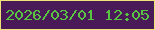 文字の大きさ：4、枠の色：ece476、背景の色：491a57、文字の色：59c442 無料ブログパーツのブログ時計