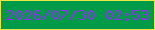 文字の大きさ：5、枠の色：ece546、背景の色：009b49、文字の色：8b32e8 無料ブログパーツのブログ時計