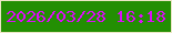 文字の大きさ：3、枠の色：ece6c5、背景の色：238f03、文字の色：dd0bf8 無料ブログパーツのブログ時計