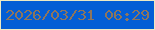 文字の大きさ：1、枠の色：eceac4、背景の色：035ed5、文字の色：8d755d 無料ブログパーツのブログ時計