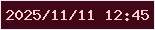 文字の大きさ：1、枠の色：eceaf7、背景の色：410717、文字の色：feced7 無料ブログパーツのブログ時計