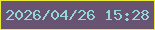 文字の大きさ：1、枠の色：eceb34、背景の色：685373、文字の色：95d6d8 無料ブログパーツのブログ時計