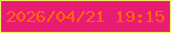 文字の大きさ：5、枠の色：ecec68、背景の色：e81c70、文字の色：fb6801 無料ブログパーツのブログ時計