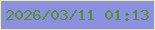 文字の大きさ：3、枠の色：ecef9a、背景の色：8b91e1、文字の色：60882d 無料ブログパーツのブログ時計