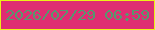 文字の大きさ：4、枠の色：ecf117、背景の色：df2d72、文字の色：56986e 無料ブログパーツのブログ時計