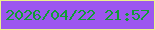 文字の大きさ：3、枠の色：ecf28c、背景の色：9c56ef、文字の色：109d34 無料ブログパーツのブログ時計