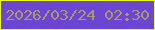 文字の大きさ：5、枠の色：ecfa14、背景の色：6d45d3、文字の色：ac9771 無料ブログパーツのブログ時計