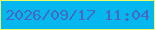 文字の大きさ：4、枠の色：ecfc67、背景の色：04b8ef、文字の色：4868c0 無料ブログパーツのブログ時計