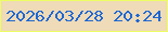 文字の大きさ：3、枠の色：ecfd65、背景の色：efdbb7、文字の色：1f67d4 無料ブログパーツのブログ時計