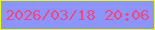 文字の大きさ：1、枠の色：ecfe08、背景の色：8a95ff、文字の色：fb4574 無料ブログパーツのブログ時計