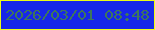 文字の大きさ：2、枠の色：ecfe16、背景の色：1727e9、文字の色：3d765b 無料ブログパーツのブログ時計