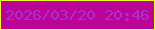 文字の大きさ：4、枠の色：ecfe25、背景の色：ba0397、文字の色：ad2fcc 無料ブログパーツのブログ時計