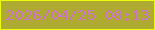 文字の大きさ：2、枠の色：ecff08、背景の色：aeaa32、文字の色：ca75c2 無料ブログパーツのブログ時計