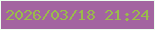 文字の大きさ：3、枠の色：ecffef、背景の色：a364a0、文字の色：9abb4b 無料ブログパーツのブログ時計