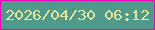 文字の大きさ：5、枠の色：ed00b7、背景の色：4f9a8b、文字の色：e5e59c 無料ブログパーツのブログ時計
