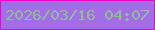 文字の大きさ：1、枠の色：ed01ca、背景の色：a36de8、文字の色：8dc096 無料ブログパーツのブログ時計