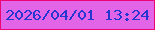文字の大きさ：4、枠の色：ed0374、背景の色：e264e7、文字の色：2636d1 無料ブログパーツのブログ時計
