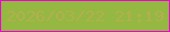 文字の大きさ：5、枠の色：ed03d5、背景の色：94b841、文字の色：b3af4f 無料ブログパーツのブログ時計