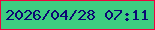 文字の大きさ：4、枠の色：ed043e、背景の色：3dcd81、文字の色：0c0774 無料ブログパーツのブログ時計