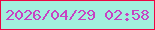 文字の大きさ：1、枠の色：ed0742、背景の色：a2f0dd、文字の色：c742c3 無料ブログパーツのブログ時計