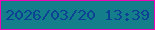 文字の大きさ：2、枠の色：ed07b7、背景の色：157e8b、文字の色：0b4294 無料ブログパーツのブログ時計