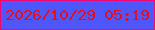 文字の大きさ：5、枠の色：ed0872、背景の色：4e56fc、文字の色：e30e21 無料ブログパーツのブログ時計