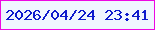 文字の大きさ：2、枠の色：ed08e2、背景の色：f0f6ff、文字の色：0e1bcc 無料ブログパーツのブログ時計