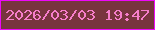 文字の大きさ：2、枠の色：ed08f9、背景の色：78343e、文字の色：f67ecb 無料ブログパーツのブログ時計