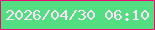 文字の大きさ：5、枠の色：ed0977、背景の色：53de82、文字の色：fedefc 無料ブログパーツのブログ時計