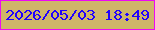 文字の大きさ：5、枠の色：ed09f4、背景の色：cfb569、文字の色：2002fe 無料ブログパーツのブログ時計