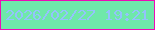 文字の大きさ：1、枠の色：ed0bb6、背景の色：6fe8aa、文字の色：93c3fc 無料ブログパーツのブログ時計
