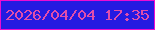 文字の大きさ：4、枠の色：ed0bd2、背景の色：251ae1、文字の色：e14eab 無料ブログパーツのブログ時計