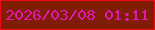 文字の大きさ：3、枠の色：ed0c13、背景の色：811c07、文字の色：e616b2 無料ブログパーツのブログ時計