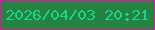 文字の大きさ：5、枠の色：ed0db8、背景の色：24833e、文字の色：1ad392 無料ブログパーツのブログ時計