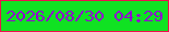 文字の大きさ：5、枠の色：ed104d、背景の色：10e222、文字の色：9106d0 無料ブログパーツのブログ時計