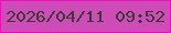 文字の大きさ：2、枠の色：ed10b6、背景の色：ce4cb8、文字の色：3c3b33 無料ブログパーツのブログ時計