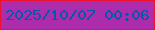 文字の大きさ：2、枠の色：ed112e、背景の色：ac2cac、文字の色：0458a9 無料ブログパーツのブログ時計