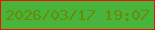 文字の大きさ：5、枠の色：ed1203、背景の色：49b43b、文字の色：688c07 無料ブログパーツのブログ時計