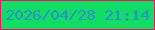 文字の大きさ：1、枠の色：ed1564、背景の色：11dc63、文字の色：2b90c5 無料ブログパーツのブログ時計