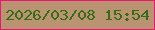 文字の大きさ：3、枠の色：ed156f、背景の色：b99372、文字の色：366c13 無料ブログパーツのブログ時計
