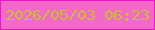 文字の大きさ：4、枠の色：ed15cb、背景の色：f269ca、文字の色：c9c224 無料ブログパーツのブログ時計