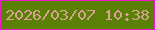 文字の大きさ：3、枠の色：ed18c7、背景の色：5b8006、文字の色：daa195 無料ブログパーツのブログ時計