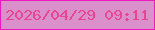 文字の大きさ：5、枠の色：ed19ba、背景の色：da91cb、文字の色：e94591 無料ブログパーツのブログ時計