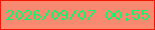 文字の大きさ：5、枠の色：ed1a01、背景の色：fa8971、文字の色：14f46c 無料ブログパーツのブログ時計