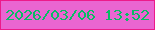 文字の大きさ：5、枠の色：ed1a8a、背景の色：ea65d1、文字の色：09bc64 無料ブログパーツのブログ時計