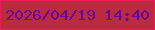 文字の大きさ：5、枠の色：ed1d54、背景の色：b92b40、文字の色：670197 無料ブログパーツのブログ時計