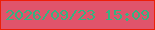文字の大きさ：5、枠の色：ed1f08、背景の色：e0546b、文字の色：36b380 無料ブログパーツのブログ時計