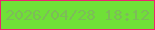 文字の大きさ：4、枠の色：ed246f、背景の色：70e038、文字の色：7dbc59 無料ブログパーツのブログ時計