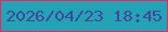 文字の大きさ：4、枠の色：ed265f、背景の色：24a2b6、文字の色：40489c 無料ブログパーツのブログ時計